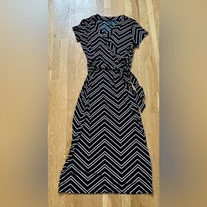 Black and White Midi Sundress for Wedding Guests